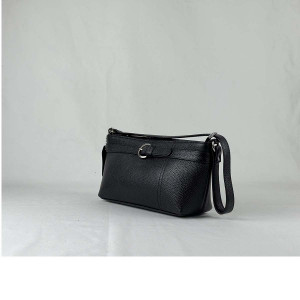Ladies Pebbled Leather Baguette Bag